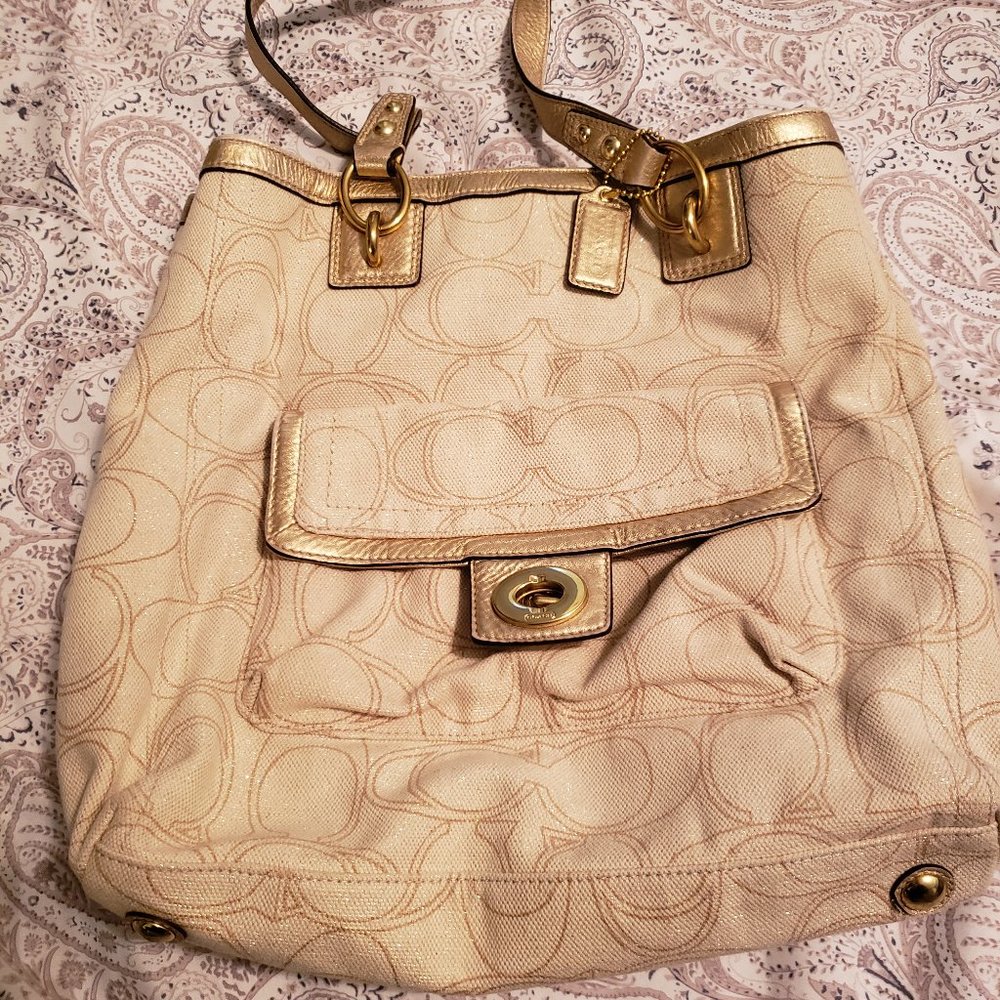 Gold coach purse